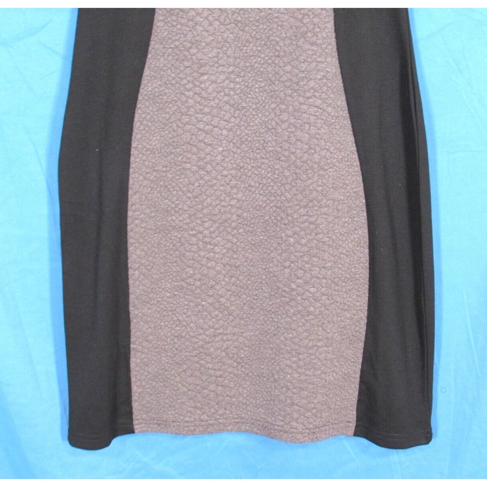 NEESHA Women's GRAY/BLACK Mid-Weight Knit COLORBLOCK Back-Zip BODYCON DRESS Sz M - Picture 4 of 7